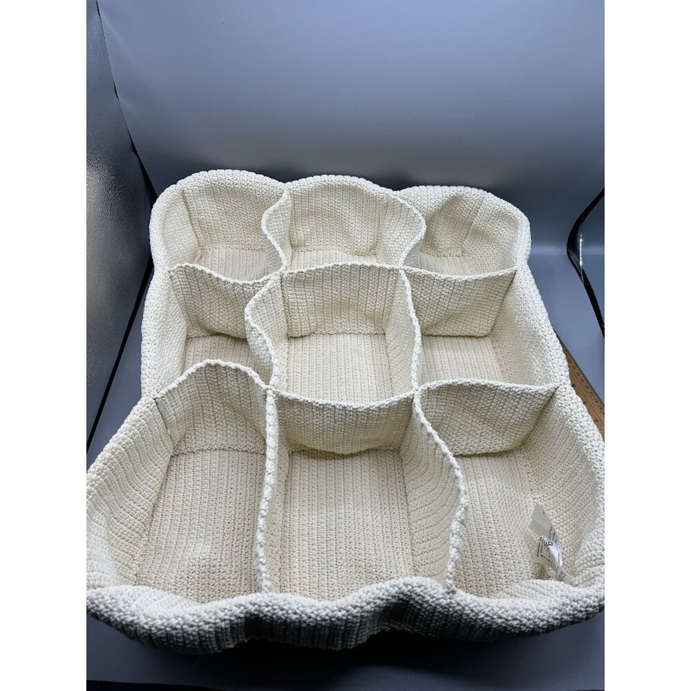 IKEA Komplement Drawer Organizer Ivory Crochet 9 Compartments Storage Cubby Tidy